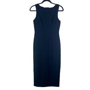 THE HOUSE LABEL Women's Black Sleeveless Midi Dress with Slit